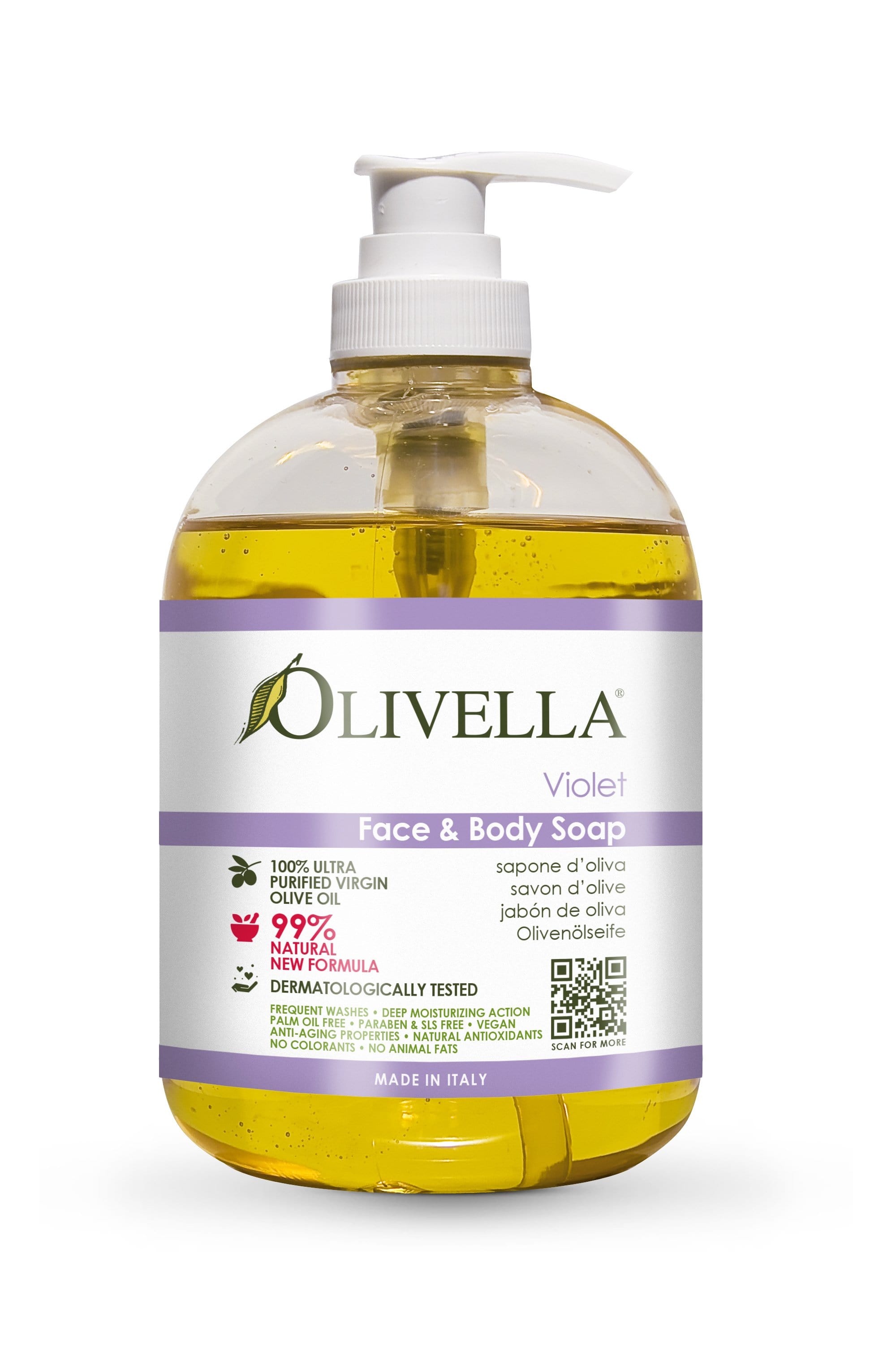Olivella Face & Body Liquid Soap Violet - Olivella Europe