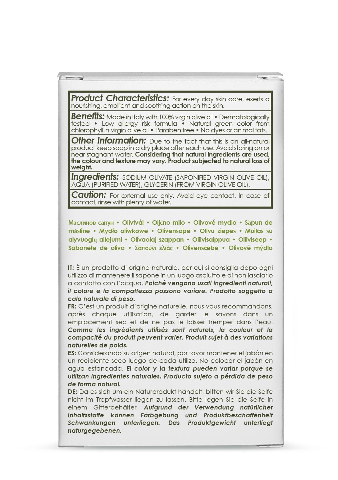 Olivella Fragrance Free Bar Soap - Olivella Europe