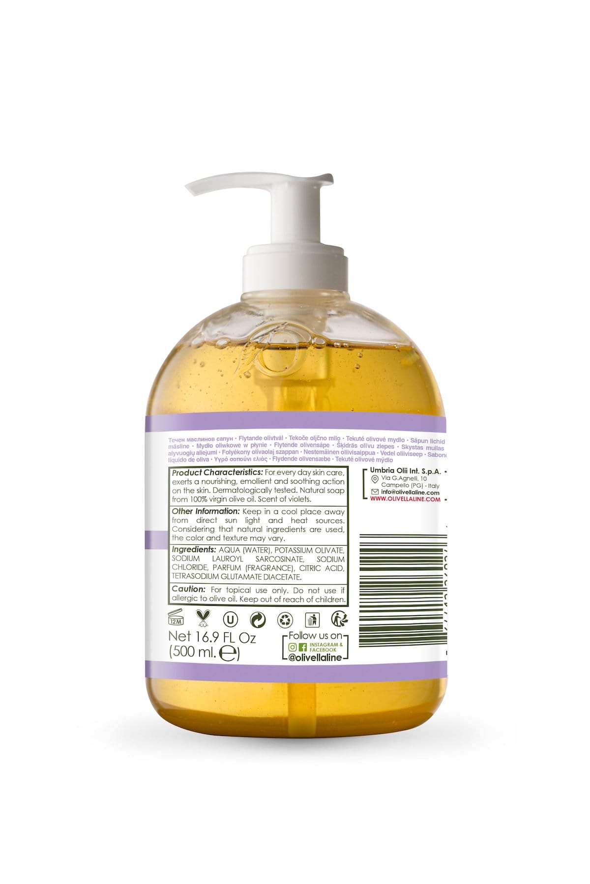 Olivella Face & Body Liquid Soap Violet - Olivella Europe